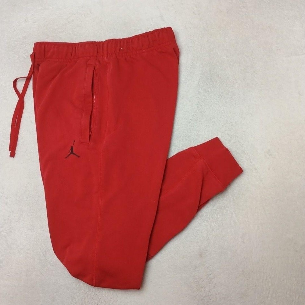 Nike Air Jordan Jogger Pants Mens S Red Tapered Slim Joggers Essentials DQ7332